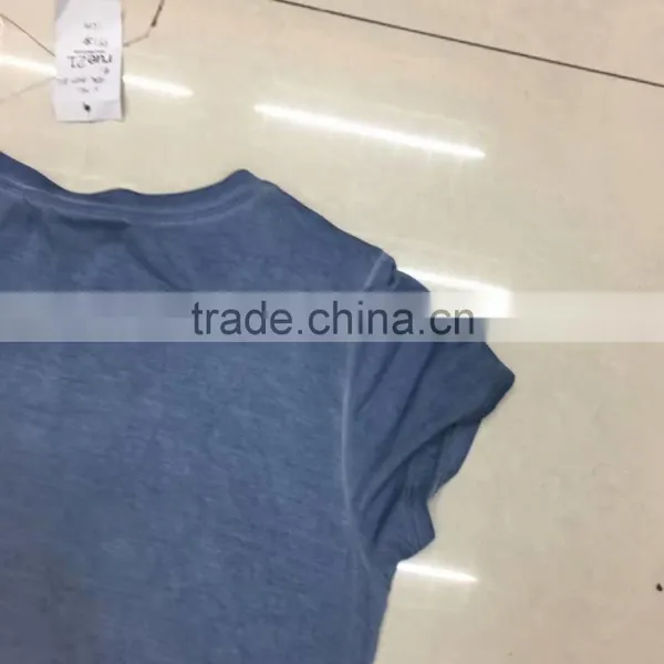Women Blank Long Washed T-shirt Stock Garment photo-5