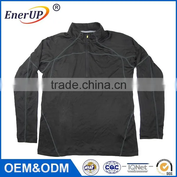 Dri Fit Knit Sports Crew Neck Long Sleeve Moisture Wicking Antibacterial Latest Shirt Designs for Men 2015 photo-5
