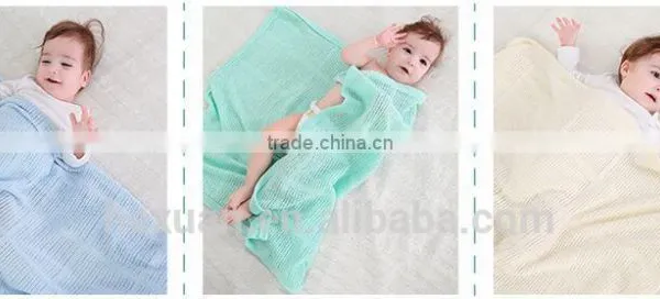 10 Colors OEM or Stocked 100% Cotton Baby Blankets photo-4
