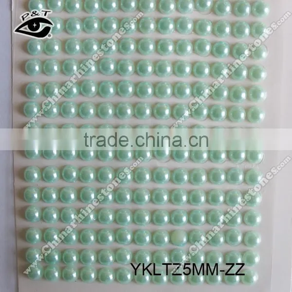 5MM Size Aquamarine Stickers Self Adhesive Rhinestone sticker Pearl Rhinestone Decals