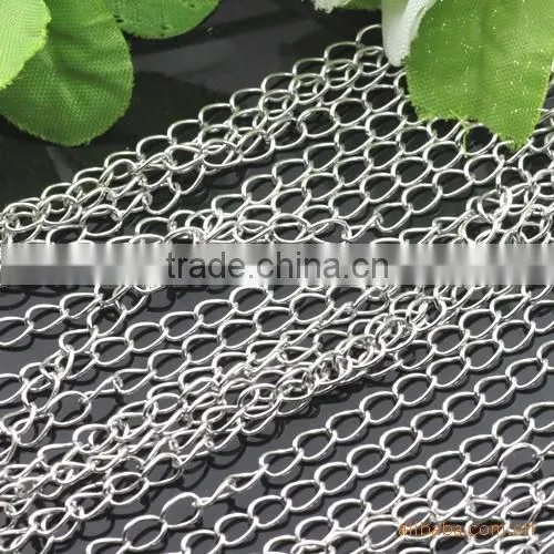 3x5mm White Steel Tail Chain Copper Link Cable Chain