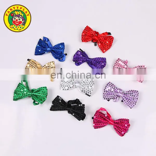 Size Ribbon Sequin Flashing Bow Tie With Trim