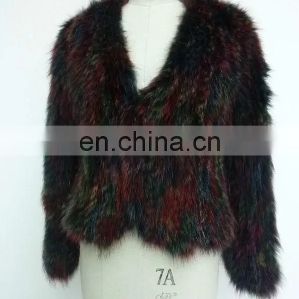 2013 Latest Genuine Raccoon Fur Knitting Jacket photo-2