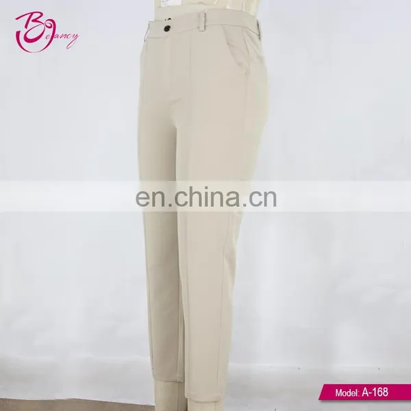 Low Price Casual Style Beige Color Women'S Spandex Long Pants photo-4