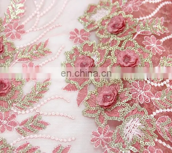 Textile China Supplier Fabric Wedding African Embroidery Lace Fabric Handwork French Lace Fabric photo-2