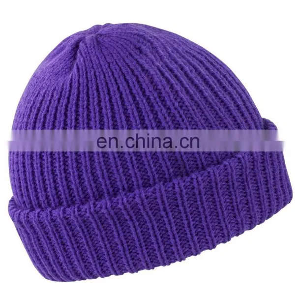 high quality custom design acrylic knitted beanie