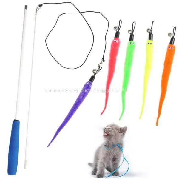 Interactive Cat Worm Wand Toy