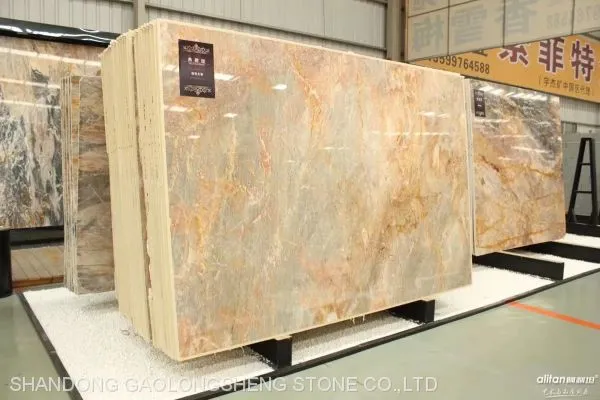 Blue Golden Luxury Yellow Landscaping Marble, Worktop& Background Slabs photo-5