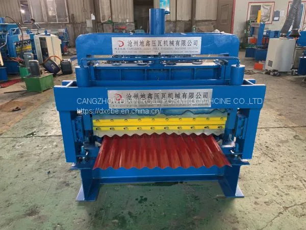 Cangzhou Dixin Galvanized Metal Aluminum Double Layer IBR Trapezoidal Sheet Roof Tile Wall Panel Cold Roll Forming Machine photo-2