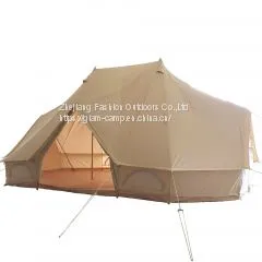 6x4m Luxury Glamping Emperor Bell Tent Luxury Canvas Tent Supplier Large Family Tent Exporter photo-2
