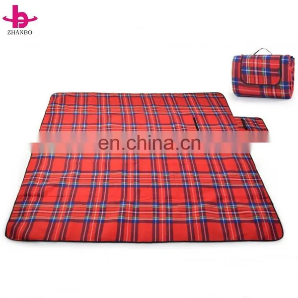 Polar Fleece China Factory Wholesale Folding Picnic Waterproof Insulation Blanket photo-3