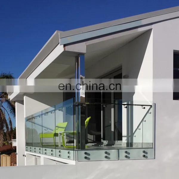Custom Design Banister 316 Terrace Handrail Stainless Steel Glass Balustrade photo-3