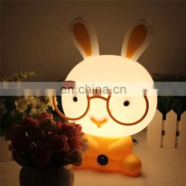 Lovely EU Plug Plastic Baby Bedroom Lamp Animal Led Night Light Rabbit Sleep Luminaria for Kids photo-3