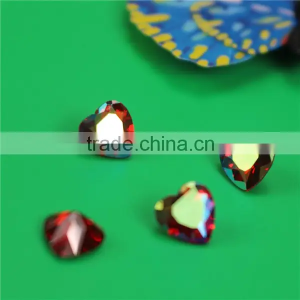 Wholesale Incomparable Beautiful 0.8mm Heart Siam Zircon ab Very Beautyful
