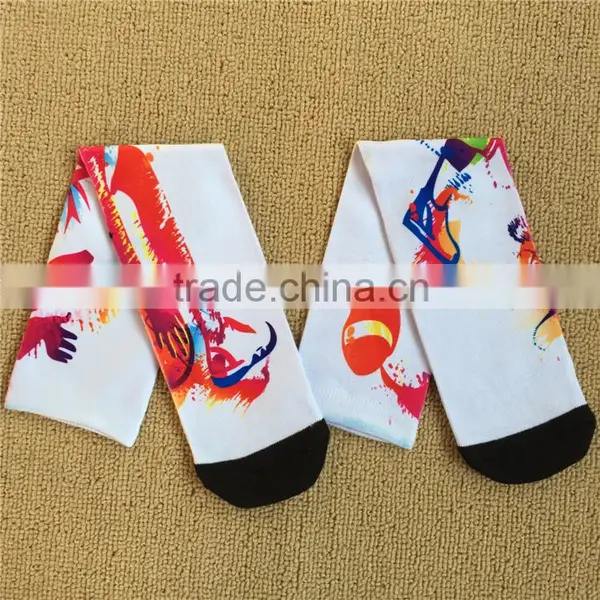 100% Cotton 3d Print Socks Long Socks