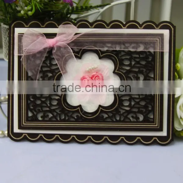 High Quality Fancy Design Wooden Laser Cut Wedding Invitation Card photo-4