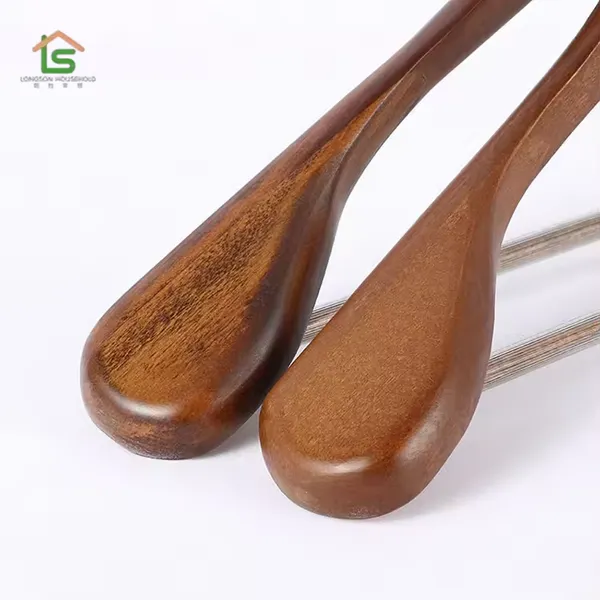 Custom Branded Stylish Luxury Wood Wide Shoulder Suit Hangers For Display Garment Hangers photo-4