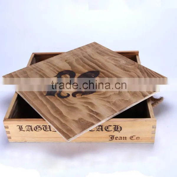 Retro Antique Wooden Gift Storage Box Oversize Vintage Square Wooden Box photo-3