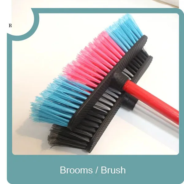 Manufacturer Floor Cleaning Sweeping Plastic Brush Soft Bristle House Brooms and Dustpans Set Holders photo-3