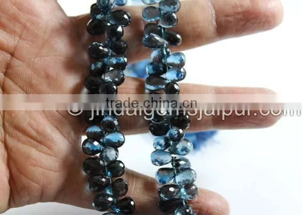 Wholesale London Blue Topaz Faceted Drops Beads photo-2