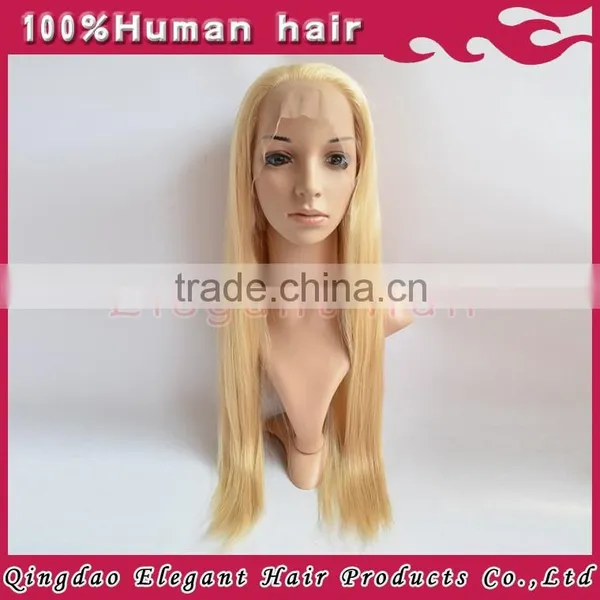 2015 Qingdao New High Quality Human Hair Lace Wigs Blonde photo-4