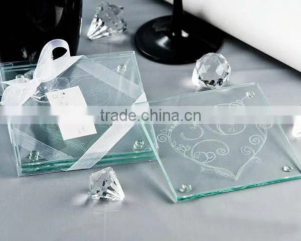 Glass Photo Frame Wedding Coasters