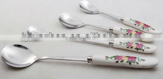 Attractive Stainless Steel Flatware Spoon of Ceramic Handle photo-3