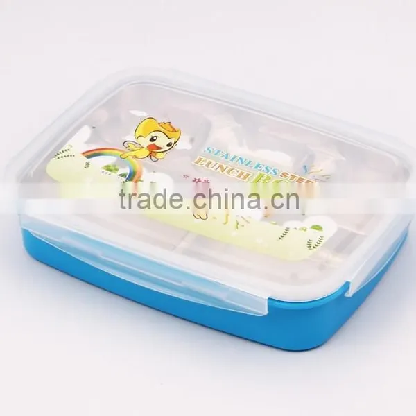 Take Away Stainless Steel Metal Body Covered With PP Plastic Food Storage Container Set photo-3