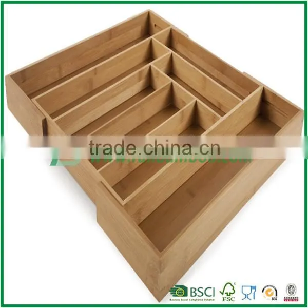 FB5-1059 Kitchen Bamboo Expandable Utensil Tray Drawer Organizer photo-2