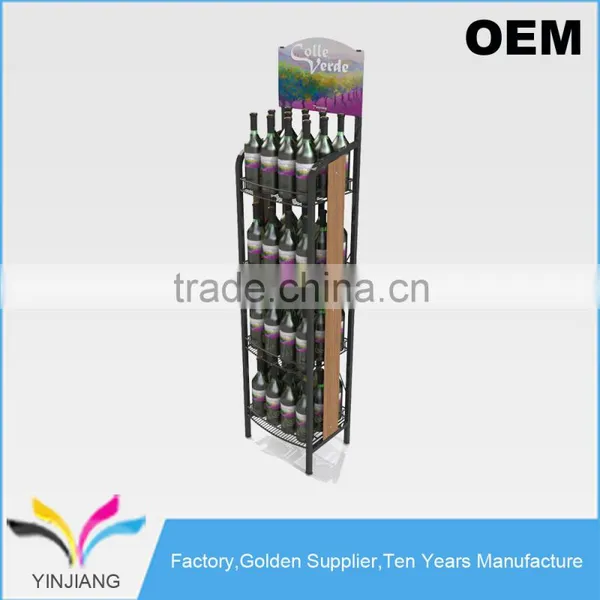 Foldable Design Flooring Metal Beverage Display Rack for Bottles Dispenser photo-3