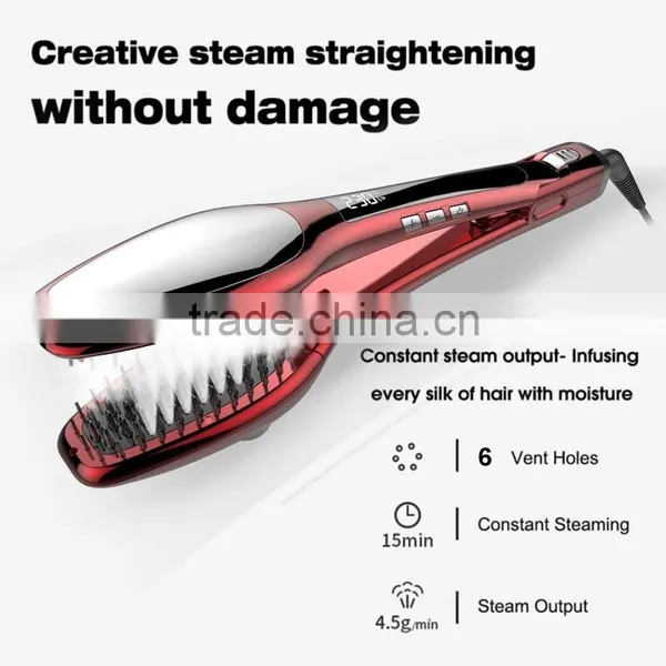 Most Advanced Hair Iron Steam Hair Straightener Vapor Argan Oil Use Keratin Hair Straightening Brush photo-2