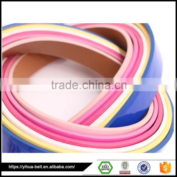 Good Looking Colorful Flat Belt Full Grain Leather Belt