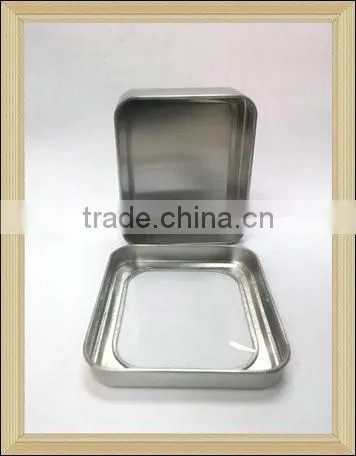 Top Quality Flat Cap Window Tin Box