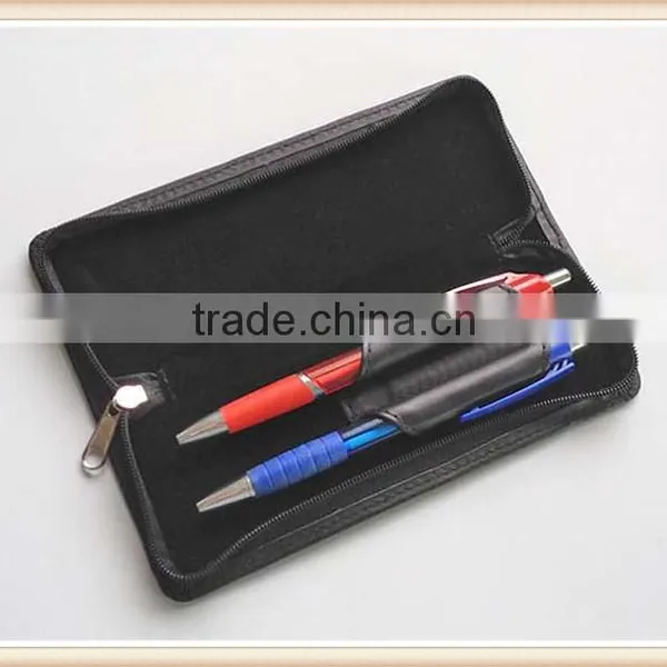 High Quality Leather Zipper Pen Case for Metal Pen