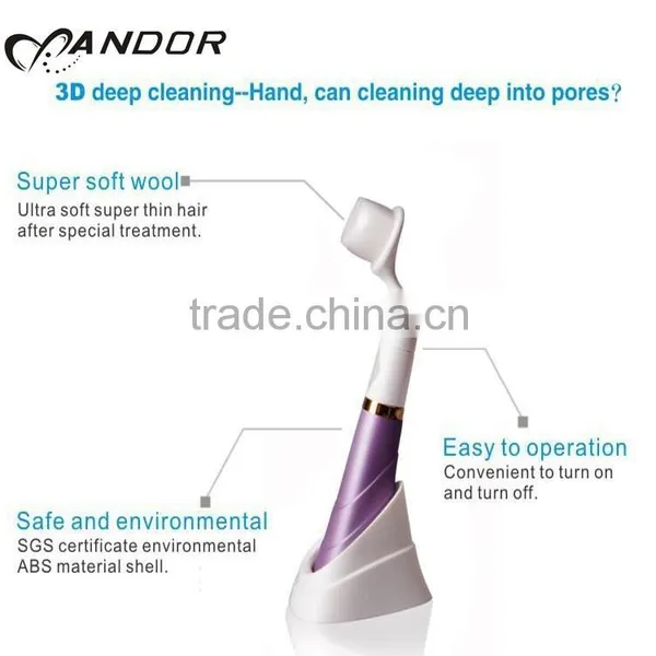 Ultrasonic Electric Face Clean Brush Silicone Facial Brush photo-2