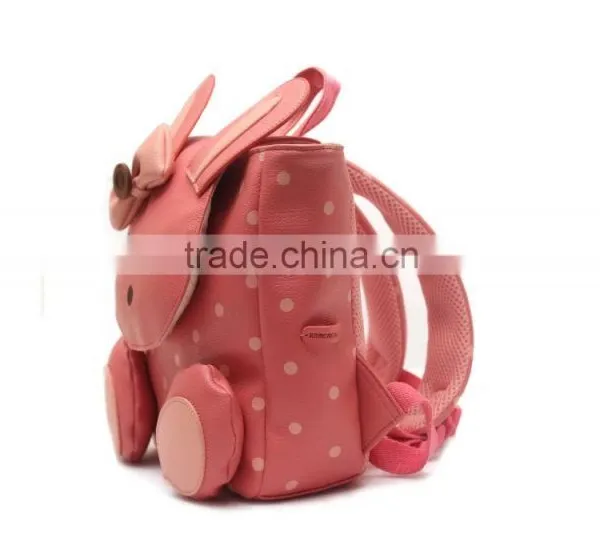 Korea Brand PU Material Little Rabbit Pattern Anti-lost Children Backpack Bag photo-5