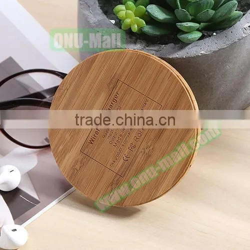 Bamboo Wood QI Wireless Charger Transmitter Charging Pad for IPhone, Universal Wireless Charging Pad photo-6