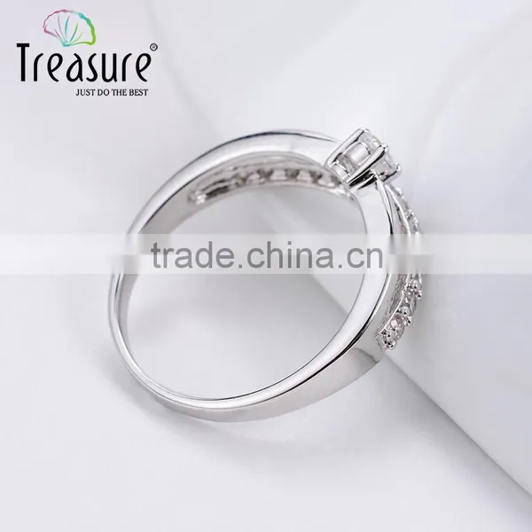 Latest Model Fashion Jewellry Diamond Silver Ring Crystal Jewelry for Girl photo-3