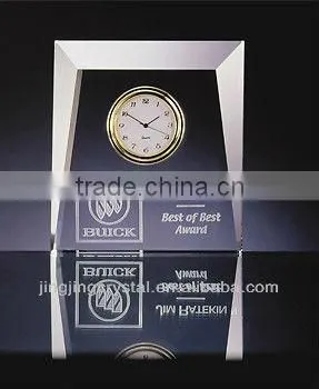 Wholesale Fashion K9 Crystal Glass Pyramid Desk Table Clock photo-3