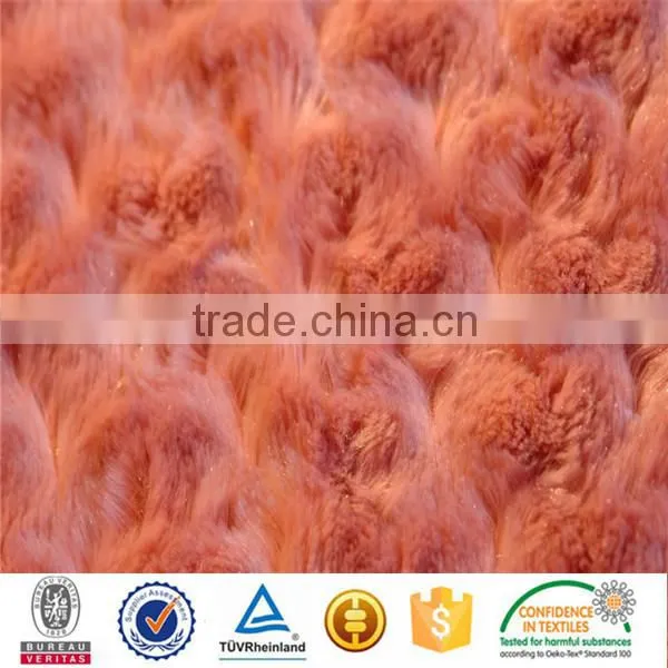 Embossed Rose Swirl Plush Home Textile Fabric for Carpet photo-5