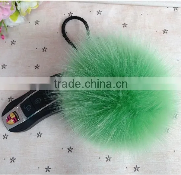 White Colour Real Fox Fur Pom Pom Key Chain photo-5