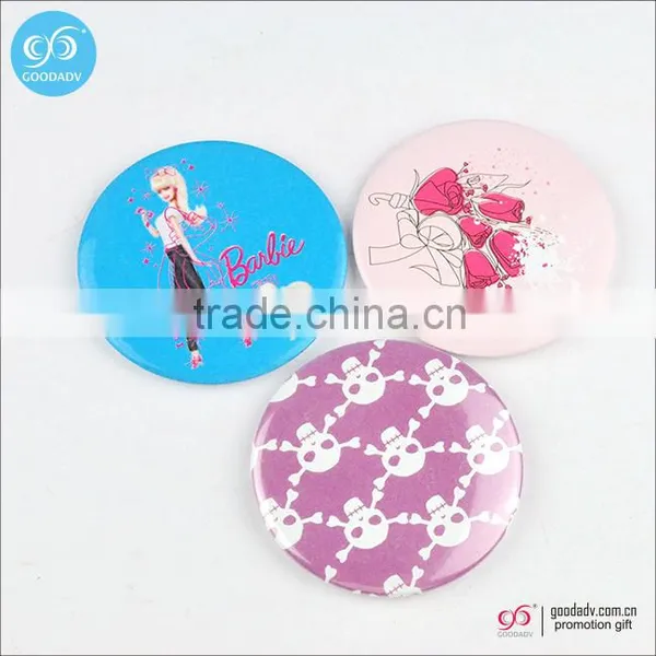 OEM Factory Custom Printed Decorative Compact Tinplate Round Makeup Mirror for Girls photo-2