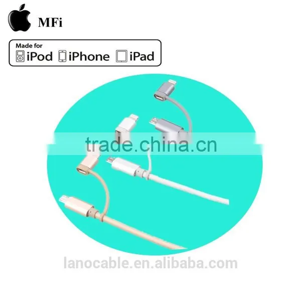1m MFi Certified Nylon Braided 2 in 1 Charger Cable photo-4