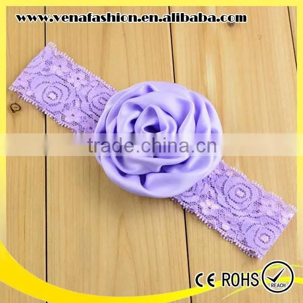 Handmade Knit Big Flower Baby Crochet Headbands photo-5