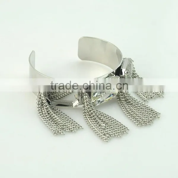Wholesale Women Silver Tassel New Silver Design Ladies Bracelet Model Silver Plate Crystal Bracelets Bangles photo-2