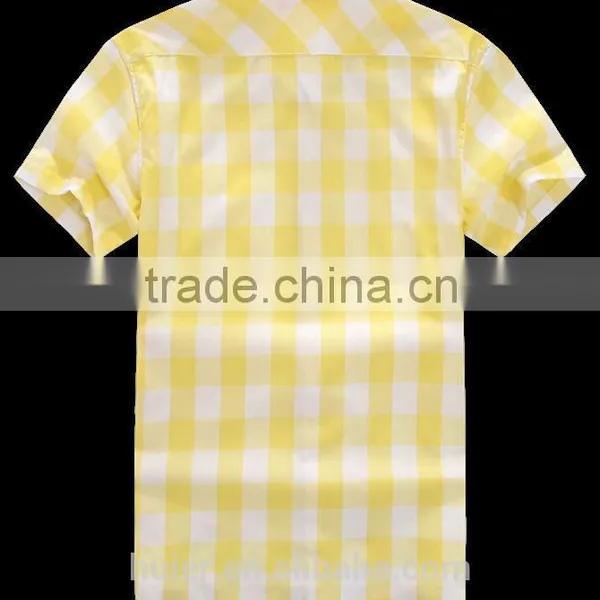 Fashion Design Polyester Cotton Fabric Check Shirt photo-4