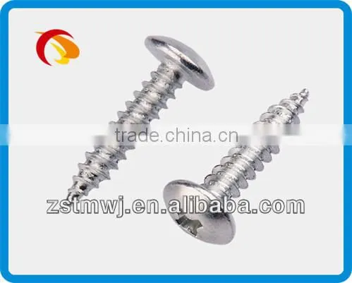 Mushroom Head Phillips Slot Self Tapping Screw A With Plating White Zinc