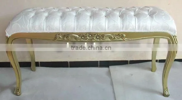 Antique French Stool - Wooden Bedroom Stool - Antique Furniture