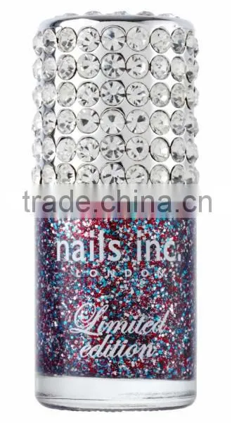 Shiny Silve Diamond 15mm Neck Size Nail Cap