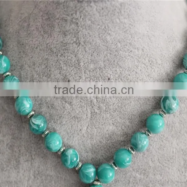 Stock Wholesale Arylic Resin Beads Statement Necklace photo-5